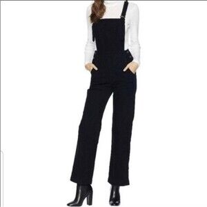 TORN BY RONNY KOBO Black Bib Flare Denim Jean Overalls 30 NWT